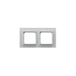 Ramka podwójna R-2RGC/31/00 szklana biała Sonata Prestige Ospel