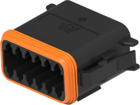 Socket, 12 pole, straight, 2 rows, black, DT06-12SA-CE10