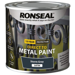 Ronseal 39191 Direct to Metal Paint Storm Grey Satin 250ml