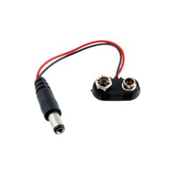 Przejście DC wtyk 5,5/2,1 na gniazdo bateriI 9V / 003199