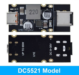 MODUŁ ŁADOWANIA TELEFONÓW Z FUNKCJĄ SZYBKIEGO ŁADOWANIA QC PD 65W USB-C Z GNIAZDEM 5,5/2,1MM 8-30VDC (BMS-70123)