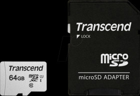 TS64GUSD300S-A microSDXC memory card, 64 GB, Transcend 300S-A, class 10
