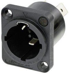 Panel plug, 3 pole, screw mounting, plug-in connection, 2.5 mm², black, NAC3MPX-WOT-TOP