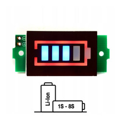 Wskaźnik poziomu naładowania akumulatora-ogniwa Li-On Li-Polymer / 1S-8S