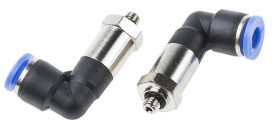 Złączka pneumatyczna M5 męskie Wciskane 6 mm RS PRO Adapter gwintowany kolankowy M5 męskie