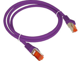 Patch-cord S/FTP kat.6A LSOH fioletowy 0,25m ALANTEC