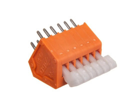 Listwa zaciskowa do płytek drukowanych 6-biegunowa pomarańczowa raster 2,54 mm 233-506 /70szt./