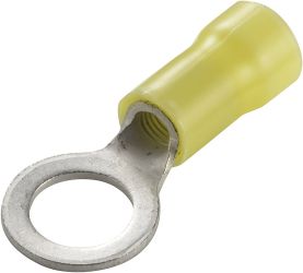 Końcówka oczkowa Maksymalny przekrój=6.60 mm² Średnica otworu=6.35 mm z częściową izolacją żółty TE Connectivity 165035