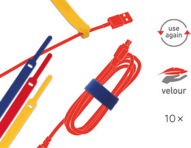 LTC 1130 Hook &amp; Loop Cable Ties, 10 pc, mixed