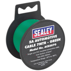 Sealey AC0507G Automotive Cable 5A 7mtr Green