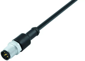 Sensor actuator cable, M12-cable plug, straight to open end, 3 pole, 5 m, PUR, black, 4 A, 77 3429 0000 80203-0500