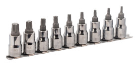 Zestaw końcówek do wkrętaka l. elementów: 9 rozmiar: T20, T25, T27, T30, T40, T45, T50, T55, T60 Zestaw wkrętaków
