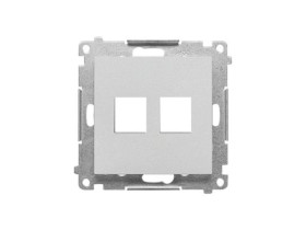 SIMON 55 Pokrywa gniazd teleinformatycznych na Keystone płaska podwójna aluminium mat TKP2.01/143 KONTAKT SIMON