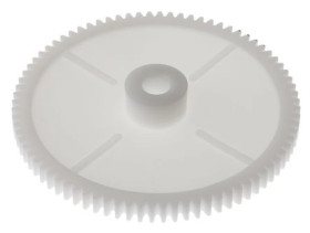 Koło zębate walcowe, moduł: 1, l.zębów: 80, śr. piasty: 18mm, śr. otworu: 8mm, POM