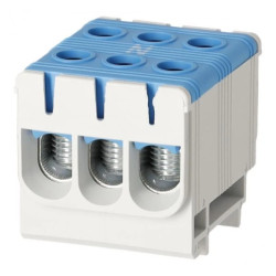 Blok rozdzielczy ‑ odgałęźny 3 ‑ polowy 2,5-50mm2 niebieski montaż płaski FJ-E50/3/B 1000058