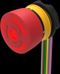 Emergency stop, rotary release, mounting Ø  22.3 mm, illuminated, red, 2 Form B (N/C), 84-5241.2B40