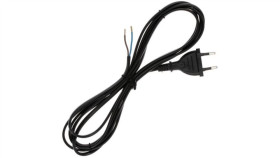 Przewód Z Wtyczką Płaską 2X0,75Mm 3M Czarny