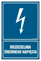 ZNAK - HG034 Rozdzielnia średniego napięcia 10 x 15 cm FN - Folia samoprzylepna