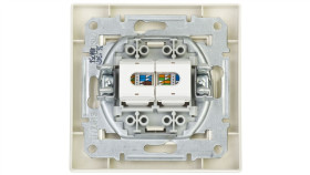 Gniazdo Komputerowe Asfora Podwójne 2X45rj Kat.6 Kremowe Z Ramką Eph4800123