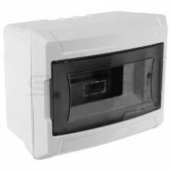 Rozdzielnica natynkowa S-6 (N+PE) 1x6 moduły IP40 180x140x100mm drzwi transparentne dymne NEKU