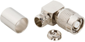 TNC plug 50 Ω, LMR-400, Belden 8214, Belden 9913, solder connection, angled, 122416RP
