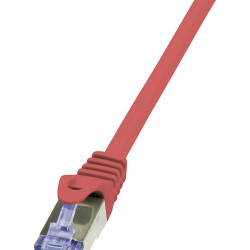 LogiLink CQ3014S RJ45 Patch Cable CAT 6A S/FTP 0.25m Red Flame-Retardant