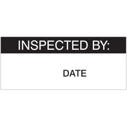 Inspected By Labels, Black On Nylon Cloth 38 x 15mm, Pack Of 140