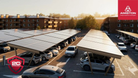 Carport NEXUS-MS (CPU2 PRO) – dla 2 aut, PV do 1998x1134 w srebrnej ramie, moc do 8,1 kWp