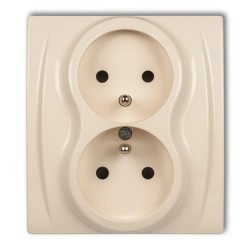 LOGO Gniazdo podwójne z/u beżowy 1LGP-2zp