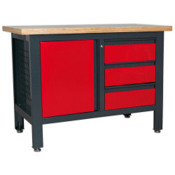 Sealey AP1372B Workstation with 3 Drawers &amp; Cupboard