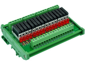 CZH-LABS Slim DIN Rail Mount DC5V Sink/NPN 16 SPST-NO 5A Power Relay Module, APAN3105