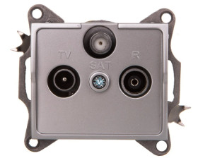 LOGI Gniazdo antenowe RTV/SAT przelotowe Srebrny 25220