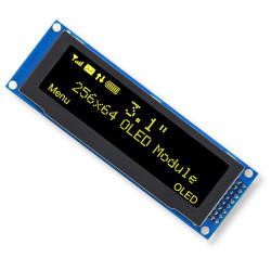 Żółty wyświetlacz 3.12 OLED SPI 3-5V SSD1322 256*64 do YoRadio i Arduino