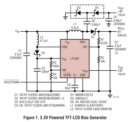 Adjustable Output TFT-LCD Triple Switching Regulator