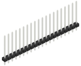 Pin header, 20 pole, pitch 2.54 mm, straight, black, 10058497