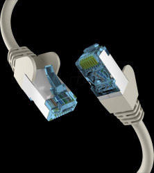 EC020200119 Patch cord, Cat.7 raw cable, S/FTP PiMF, 0.50 m, gray
