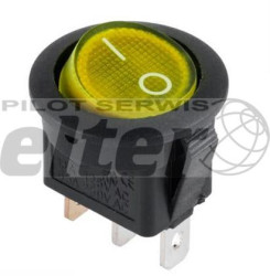 Przeł. kołys. podśw. okrągły ON-OFF AC żółty