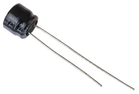 Kondensator 22μF 25V dc Radialny, Otwór przelotowy Panasonic roztaw: 2.5mm 6.3 (Dia.) x 5mm