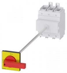 Rozłącznik główny/awaryjny 3P 250A 132kW AC23A 400V montaż na płycie z wałkiem pokrętło piórkowe 4 otwory 3LD2418-0TK13