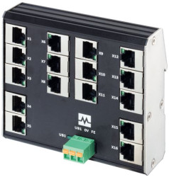 Hub sieciowy, porty RJ45: 16, Montaż na szynie DIN, 100Mbit/s