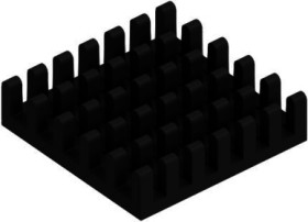 IC heatsink, (L x W x H) 23 x 23 x 6 mm, 22.5 to 6.5 K/W, black anodized, 10037026