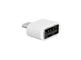 Adapter OTG: wtyk micro USB - gniazdo USB biały