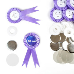 Kotylion z przypinką 58mm fioletowy– zestaw 50 szt.