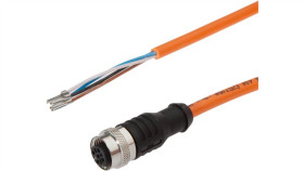 Vk20r325, Kabel Połączeniowy, 2M, M12 Żeński 4Pin Prosty, Końcówka Wolna,...