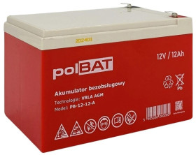 Akumulator VRLA AGM 12V 12Ah (żywotność 3-5lat) PB-12-12-A