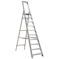 Sealey AXL10 Aluminium Step Ladder 10-tread Industrial Bs 2037/1