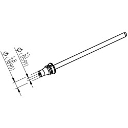 Ersa 0742ED1548H/SB Desoldering Tip 79.25mm ERSADUR Coating 1pc