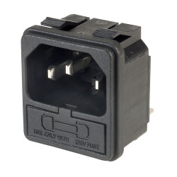Inalways 0717-1-PQ-2BK Snapfit 4.8mm Plug