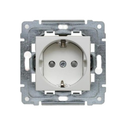 DANTE Gniazdo pojedyncze z/u Schuko z przesłonami białe 450441