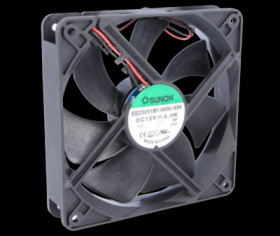 DC axial fan, 12 V, 120 x 120 x 25 mm, 183.83 m³/h, 44.5 dB, ball bearing, SUNON EEC0251B1-000U-A99